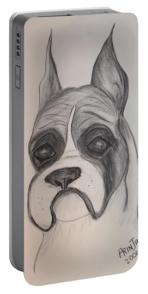 Breed Portable Battery Charger featuring the drawing Boxer by Maria Urso