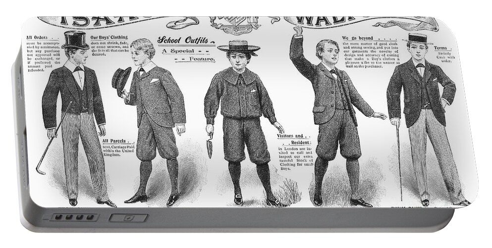 1897 Portable Battery Charger featuring the photograph Boys Fashion, 1897 by Granger