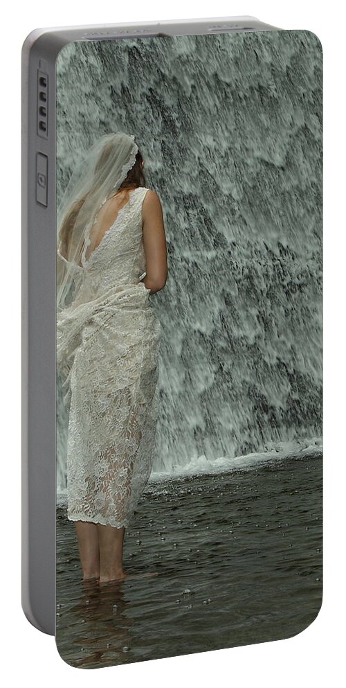 Water Portable Battery Charger featuring the photograph Bride Below Dam by Daniel Reed