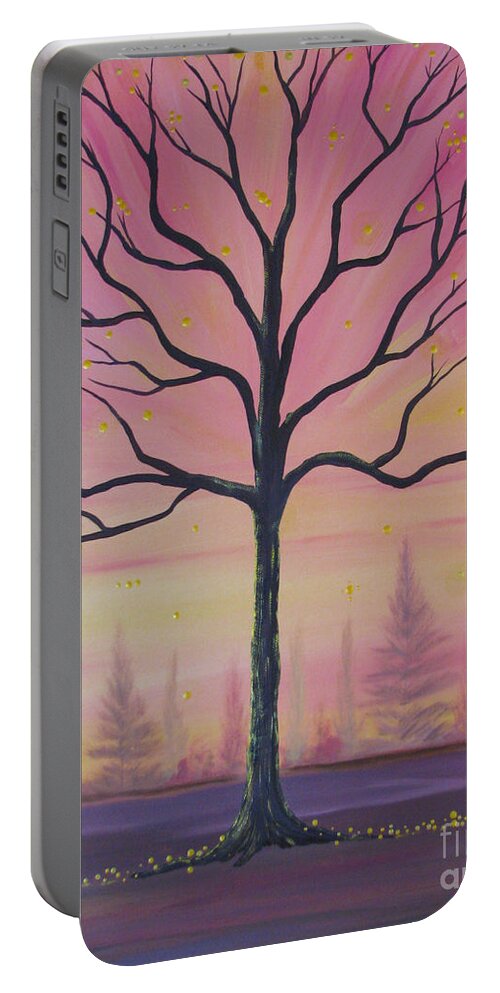Tree Portable Battery Charger featuring the painting Brilliant Future by Stacey Zimmerman
