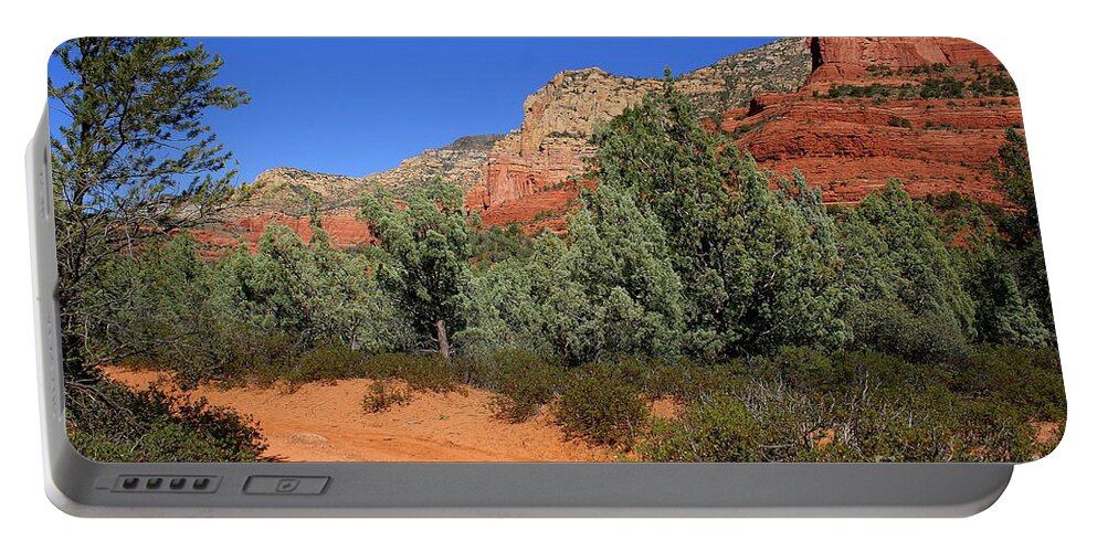 Sedona Portable Battery Charger featuring the photograph Brins Path by Julie Lueders 