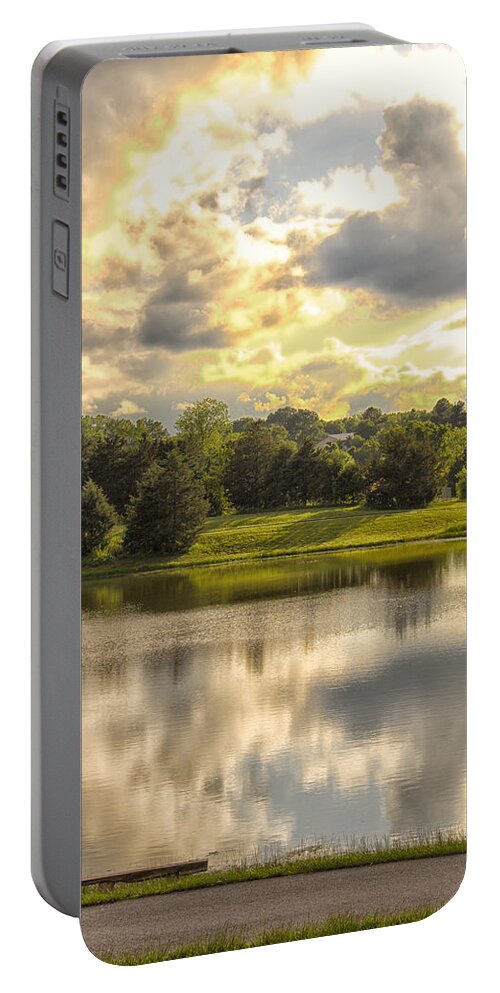 Landscape Portable Battery Charger featuring the photograph Broemmelsiek Park Lake by Bill and Linda Tiepelman