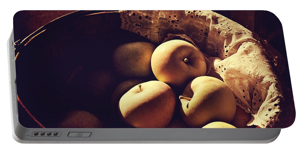 Apples Portable Battery Charger featuring the photograph Bushel of Apples by Pam Holdsworth