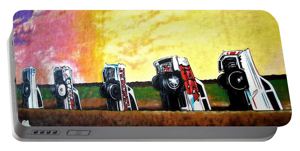 Paint Portable Battery Charger featuring the photograph Cadillac Ranch - Montreal #2 by Juergen Weiss