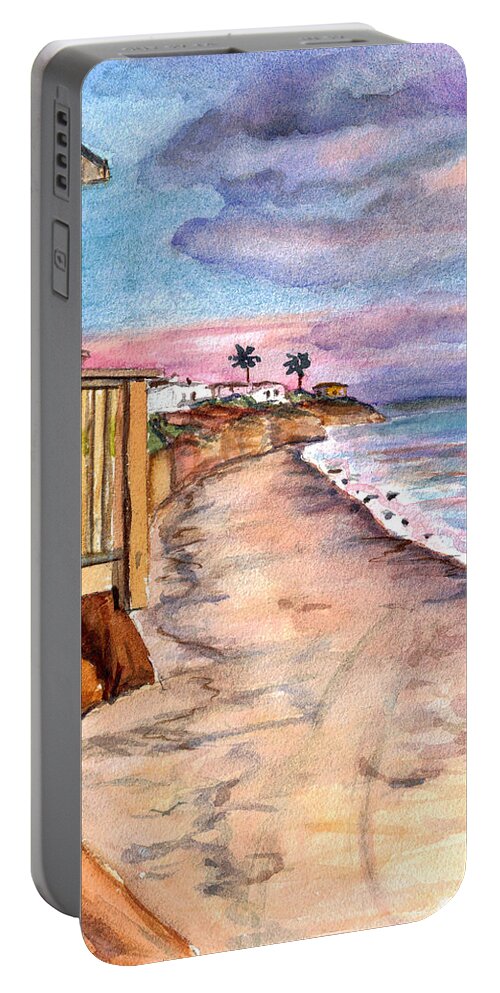 California Portable Battery Charger featuring the painting California Coast by Clara Sue Beym