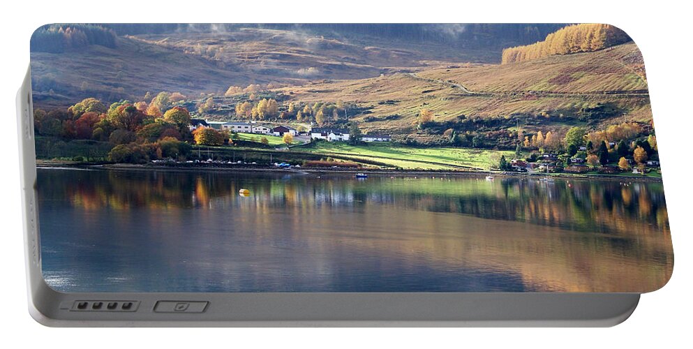 Autumn Portable Battery Charger featuring the photograph Canoeing on Loch Goil by Lynn Bolt