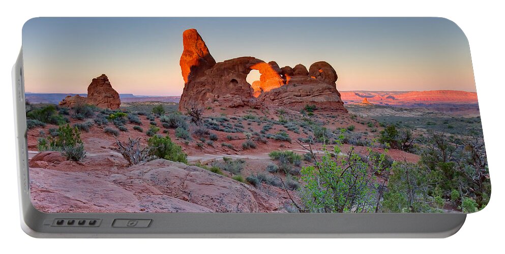 Arches National Park Portable Battery Charger featuring the photograph Capturing Sunlight by Sue Karski