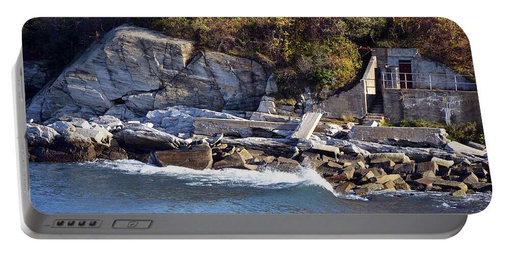 Casco Bay Portable Battery Charger featuring the photograph Casco Bay Fort Area Scene by Maureen E Ritter