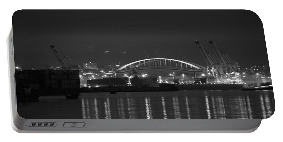 Football Portable Battery Charger featuring the photograph CenturyLink Field by Michael Merry