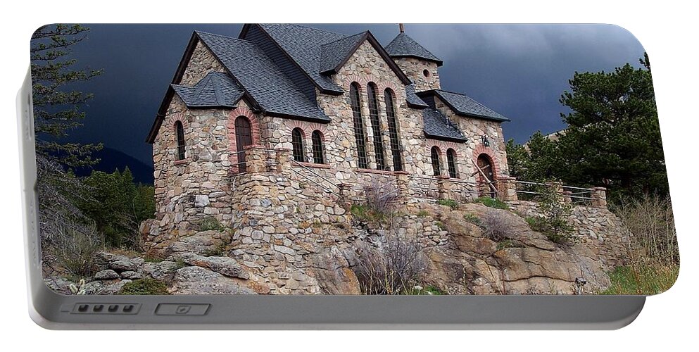 Churches Portable Battery Charger featuring the photograph Chapel on the Rocks No. 1 by Dorrene BrownButterfield