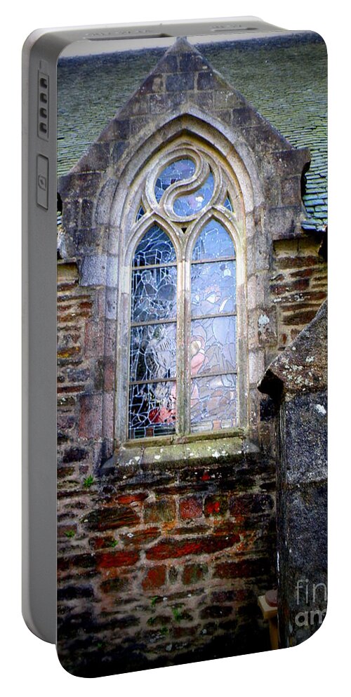 Chapel Portable Battery Charger featuring the photograph Chapel Window by Lainie Wrightson