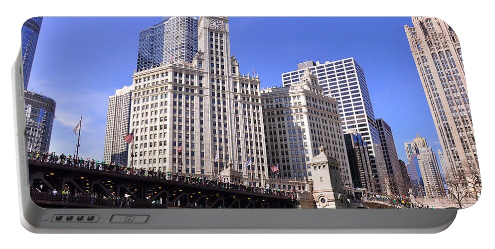 Wrigley Tower Chicago Portable Battery Charger featuring the photograph Chicago Wrigley Building by Dejan Jovanovic