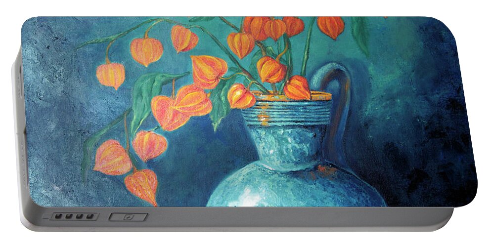 Still Life Portable Battery Charger featuring the painting Chinese Lanterns by Portraits By NC