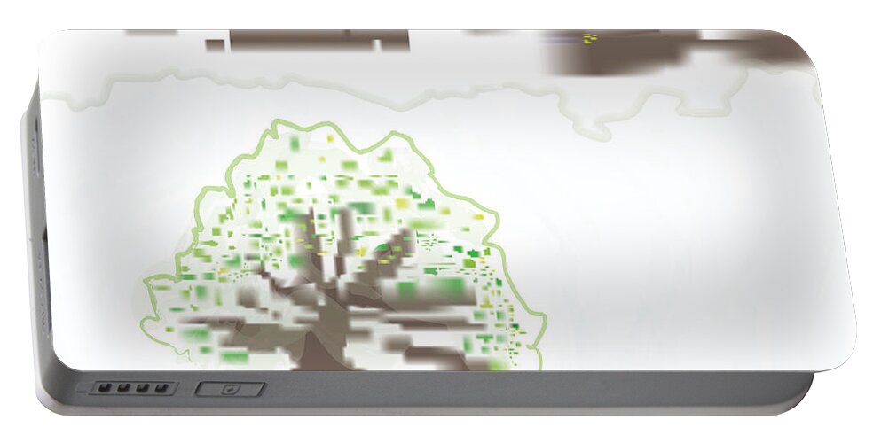 Tree Portable Battery Charger featuring the digital art City Tree by Kevin McLaughlin