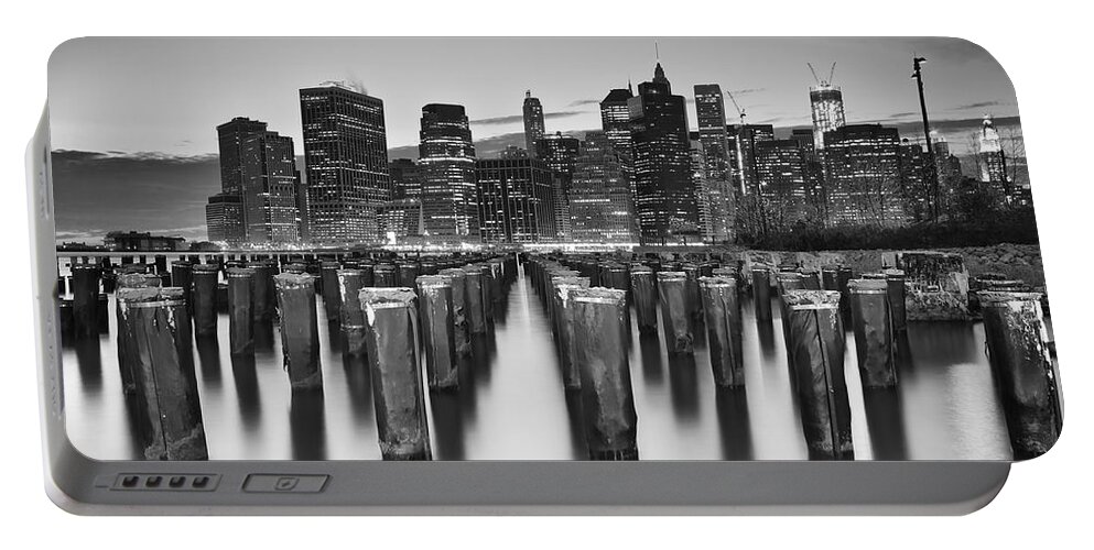 New York Portable Battery Charger featuring the photograph City Zen by Evelina Kremsdorf