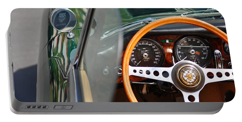 Jaguar Portable Battery Charger featuring the photograph Classic Green Jaguar Artwork by Shane Kelly