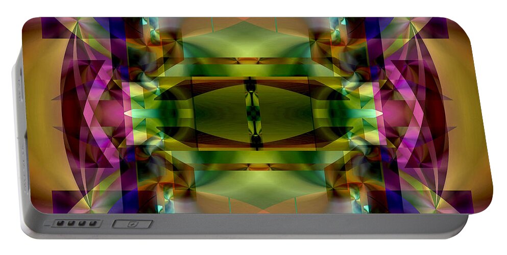 Abstract Portable Battery Charger featuring the digital art Color Genesis 1 by Lynda Lehmann