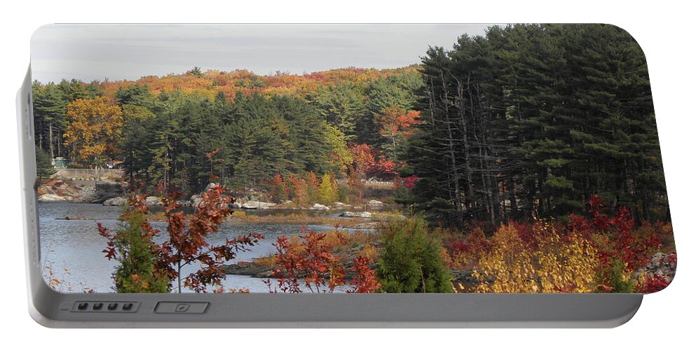 Fall Portable Battery Charger featuring the photograph colors of fall in New England by Kim Galluzzo