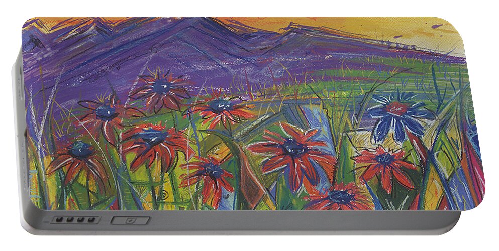 Nature Portable Battery Charger featuring the painting Comfortable Silence by Tanielle Childers