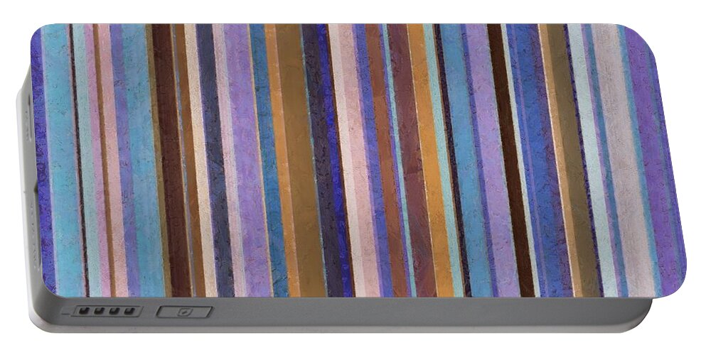 Textured Portable Battery Charger featuring the painting Comfortable Stripes ll by Michelle Calkins