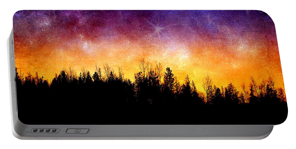 Night Portable Battery Charger featuring the photograph Cosmic Night by Ellen Heaverlo