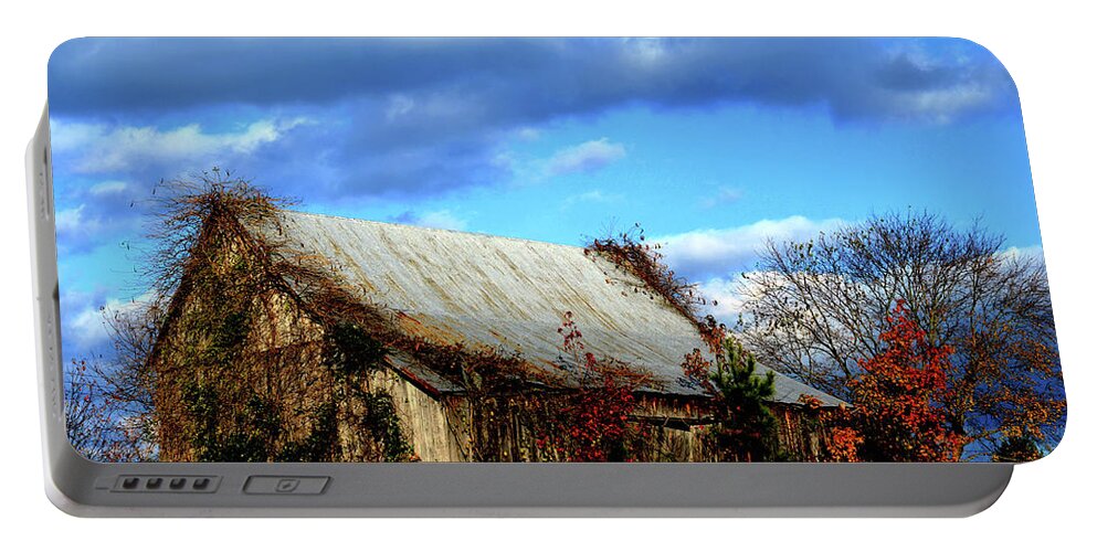 Country Portable Battery Charger featuring the photograph Country Barn by La Dolce Vita