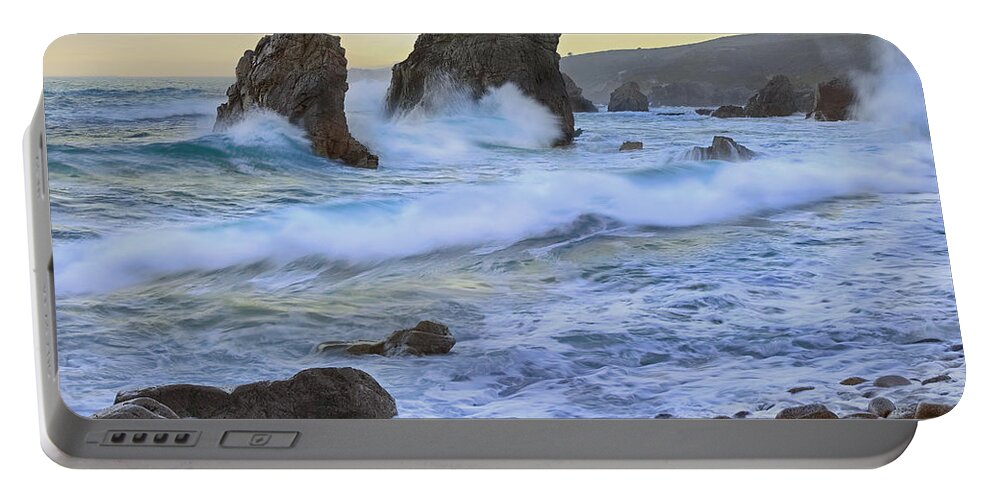 00176797 Portable Battery Charger featuring the photograph Cove And Seastacks Near Garrapata State by Tim Fitzharris