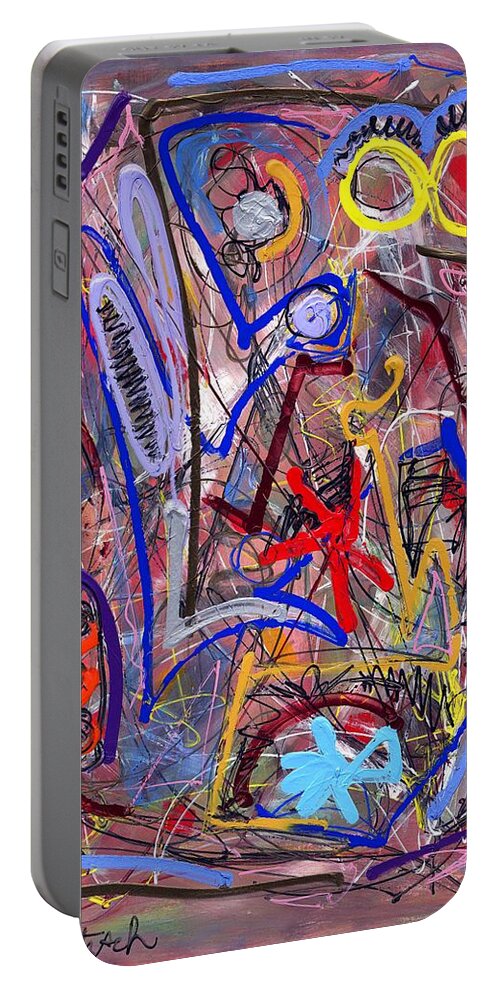 Modern Portable Battery Charger featuring the painting Crazy Pete by Lynne Taetzsch