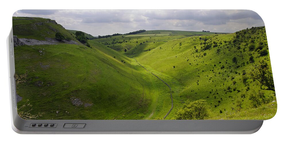 Derbyshire Portable Battery Charger featuring the photograph Cressbrook Dale from Mires Lane by Rod Johnson
