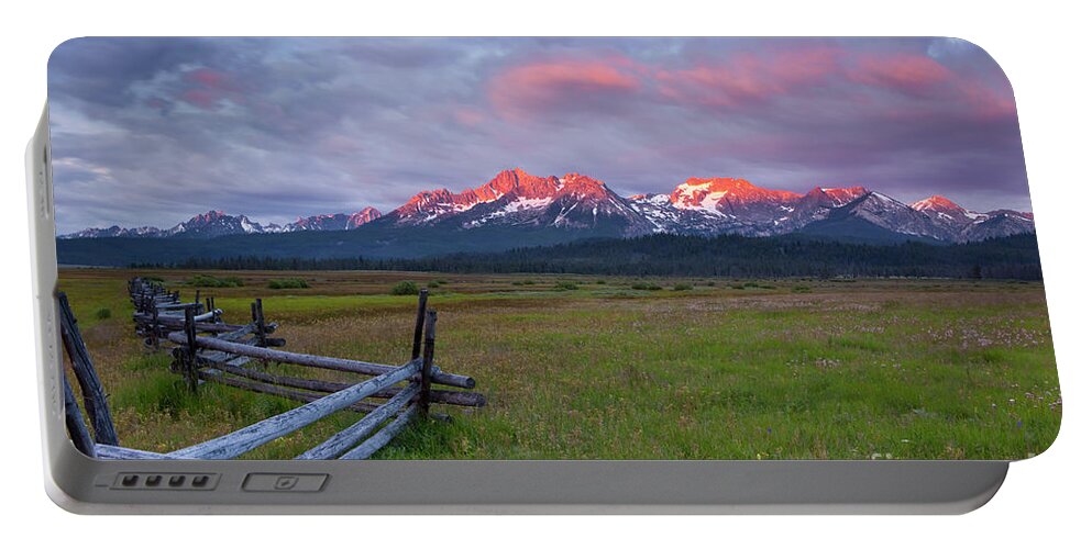 Landscape Photography Portable Battery Charger featuring the photograph Dawn light on the Sawtooth Mountains by Keith Kapple