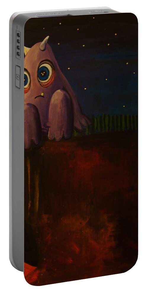 Monster Portable Battery Charger featuring the painting Disconnecting by Mindy Huntress