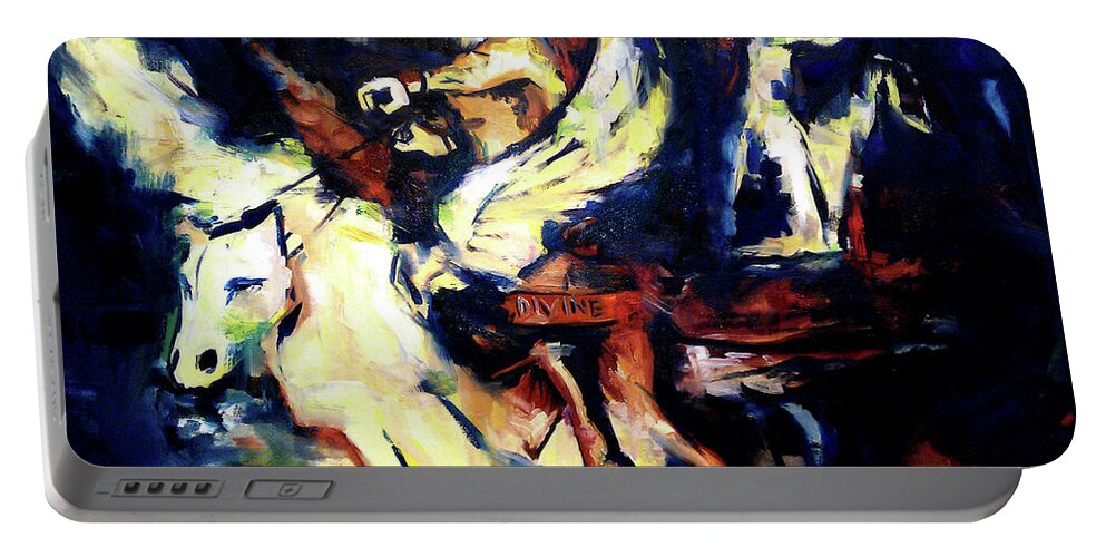 Horses Portable Battery Charger featuring the painting Divine Madness II by John Gholson