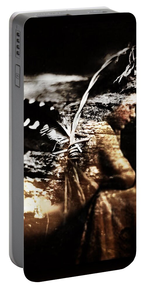 Nude Portable Battery Charger featuring the photograph Dreams of Wings by Rebecca Sherman