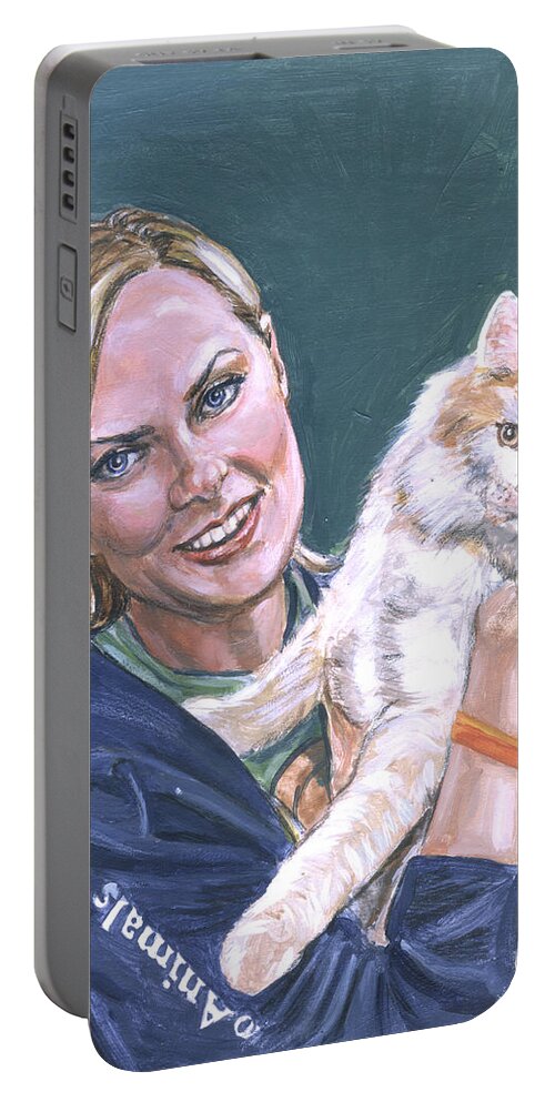 Elaine Hendrix Portable Battery Charger featuring the painting Elaine Hendrix by Bryan Bustard