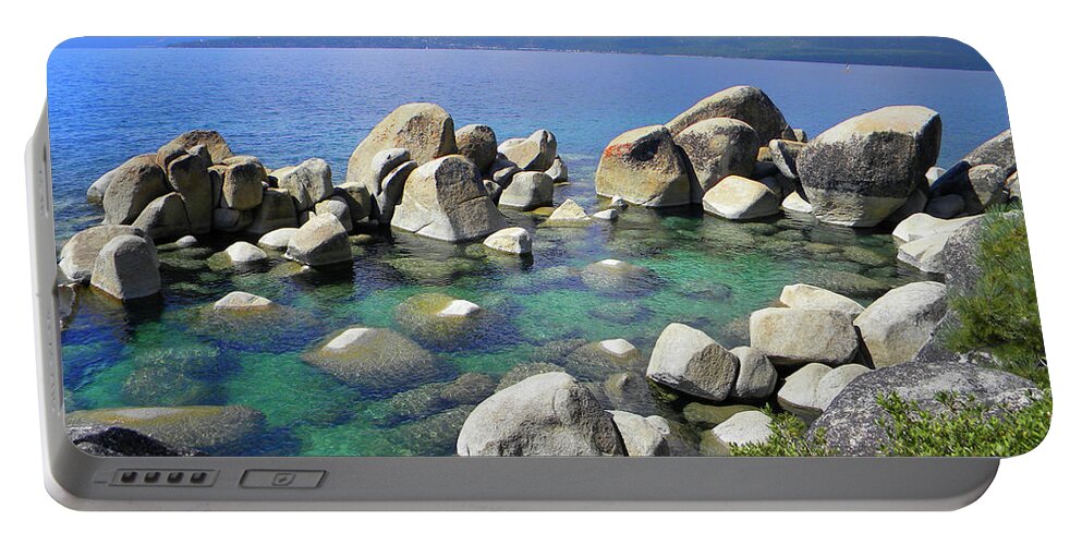 Emerald Waters Lake Tahoe Portable Battery Charger featuring the photograph Emerald Waters Lake Tahoe by Frank Wilson
