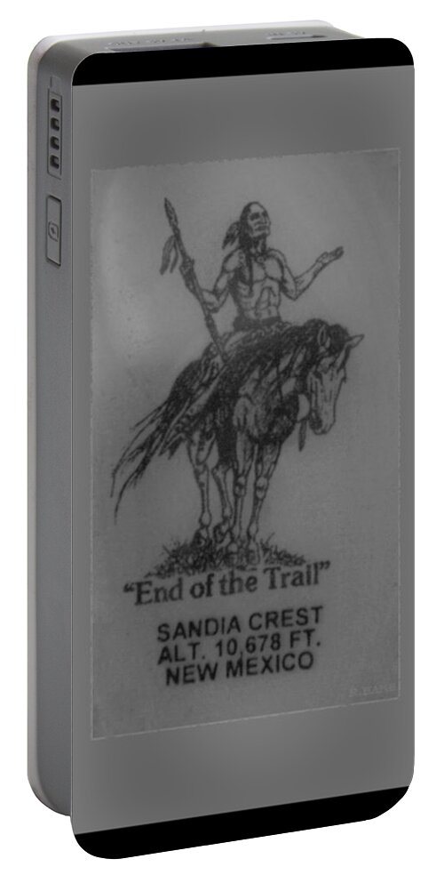 New Mexico Portable Battery Charger featuring the photograph END of the TRAIL in BLACK AND WHITE by Rob Hans