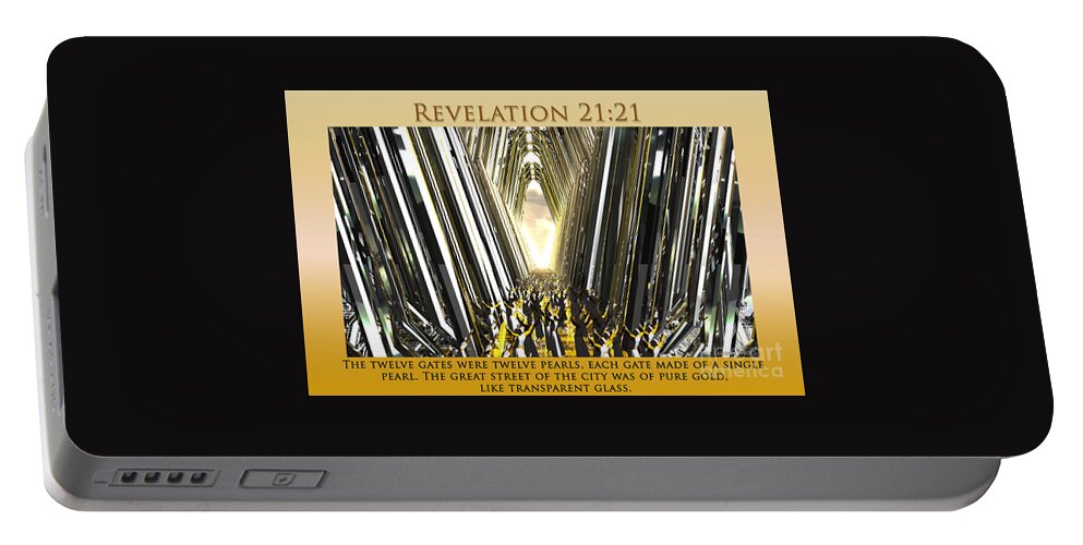 Heaven Portable Battery Charger featuring the digital art Enter into Heaven's Gate by William Ladson