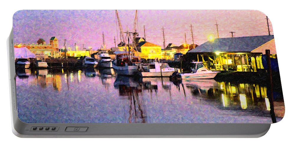 Topsail Portable Battery Charger featuring the digital art Evening Peace by Betsy Knapp