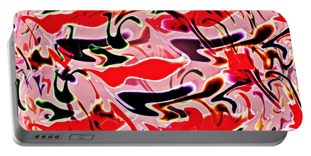 Abstract Portable Battery Charger featuring the digital art Evolve Abstract Painting by David Dehner