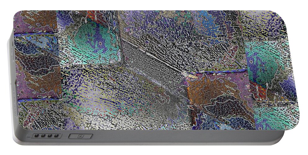 Abstract Portable Battery Charger featuring the digital art Facade 10 by Tim Allen