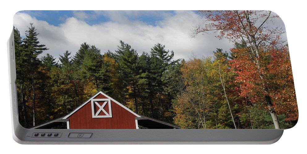 Fall Portable Battery Charger featuring the photograph Fall at the barn in New England by Kim Galluzzo Wozniak