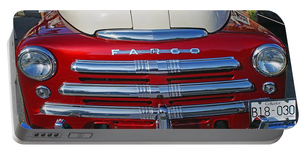 Old Cars Portable Battery Charger featuring the photograph Fargo Grill by Randy Harris
