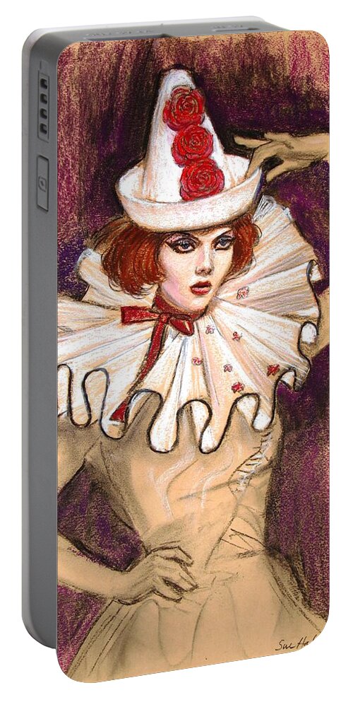 Fashion Portable Battery Charger featuring the drawing Fashion Clown by Sue Halstenberg