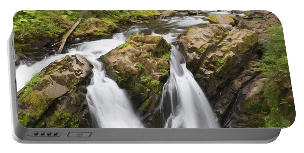 Waterfall Portable Battery Charger featuring the photograph Feel The Mist II by Heidi Smith