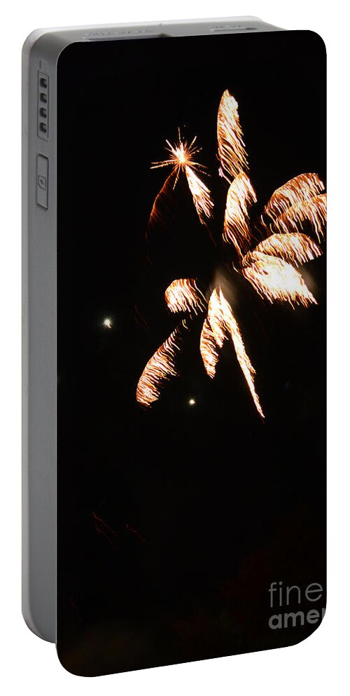 Fireworks Portable Battery Charger featuring the photograph Fireworks In Texas by Donna Brown