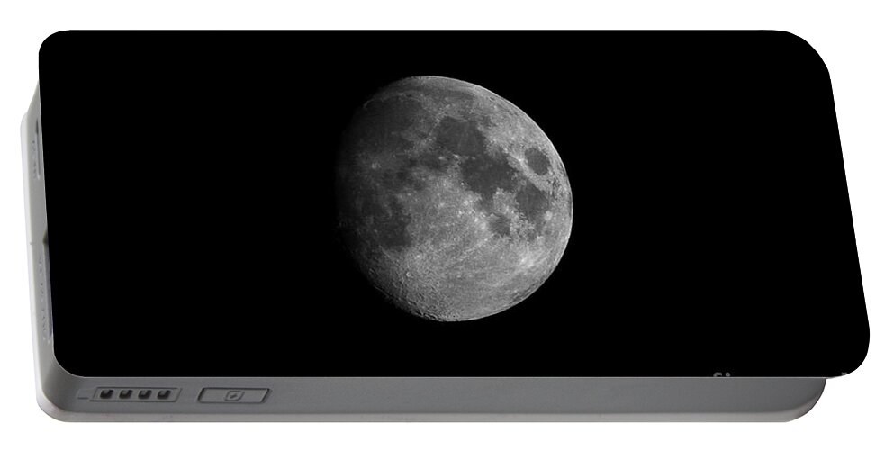  Yhun Suarez Portable Battery Charger featuring the photograph First Quarter Moon by Yhun Suarez