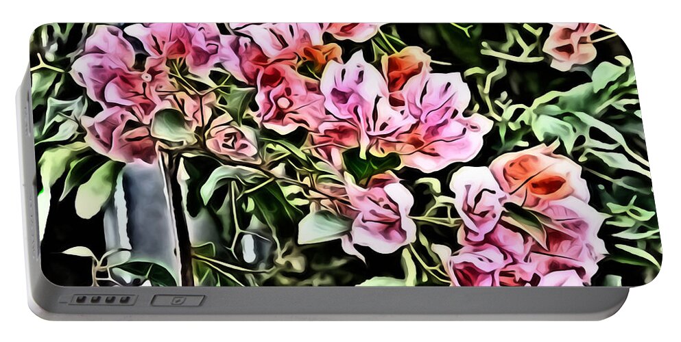 Metro Portable Battery Charger featuring the digital art Flower Painting 0003 by Metro DC Photography