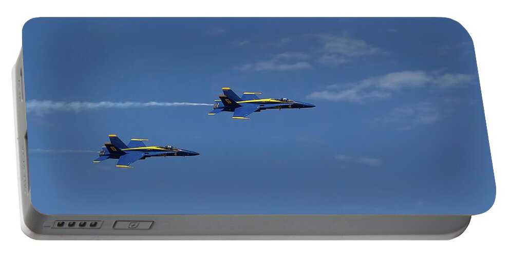 Airshow Portable Battery Charger featuring the photograph Follow Me by Sue Karski