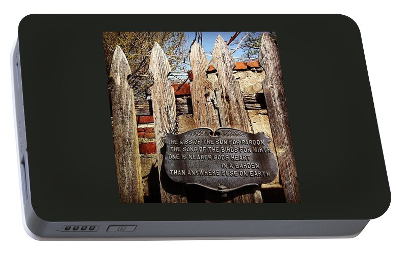 Tree Portable Battery Charger featuring the photograph Garden in Philadelphia by Katie Cupcakes