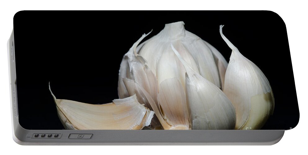 Garlic Portable Battery Charger featuring the photograph Garlic by Mats Silvan